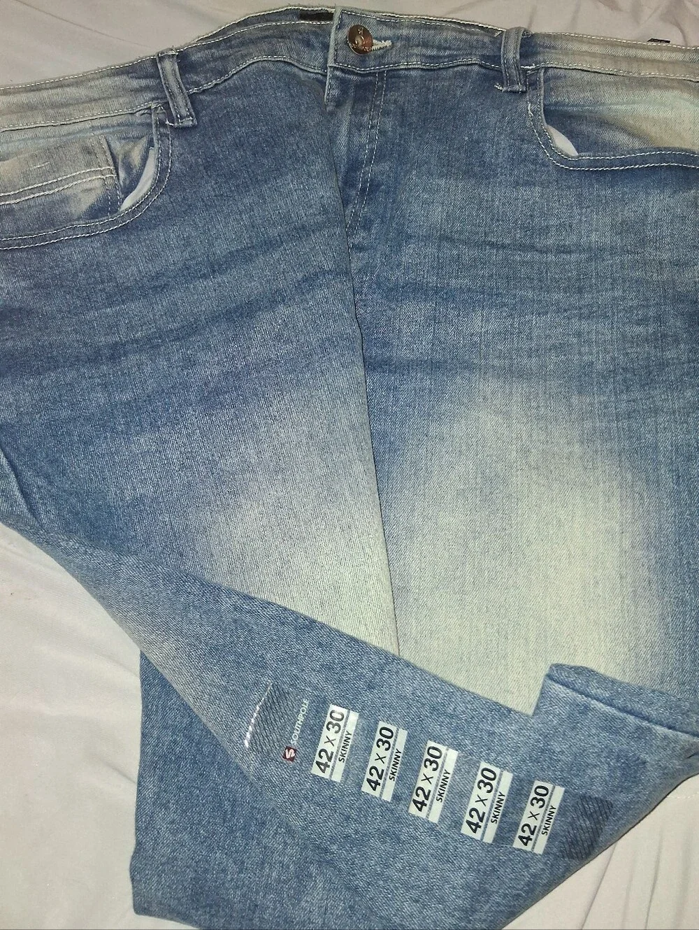 NWT South Pole Men's Light Blue Slim Straight Jeans Size 42 X 30